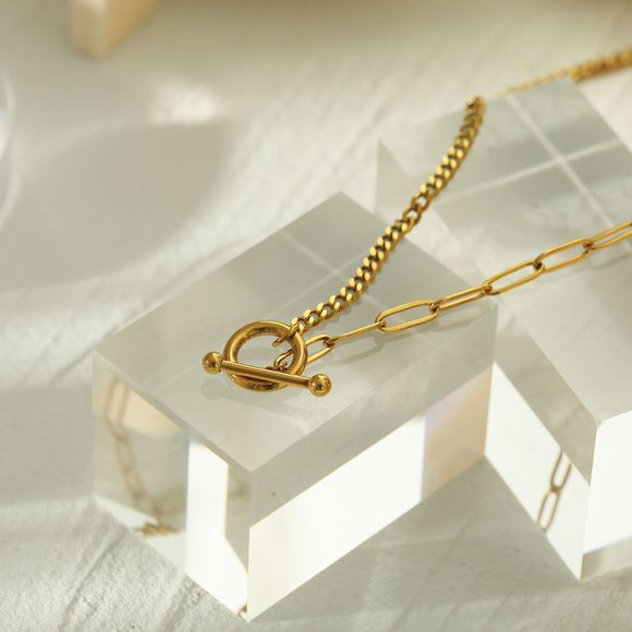 CHARLOTTE T-Bar Mix Chain Necklace - Picture 7 of 10